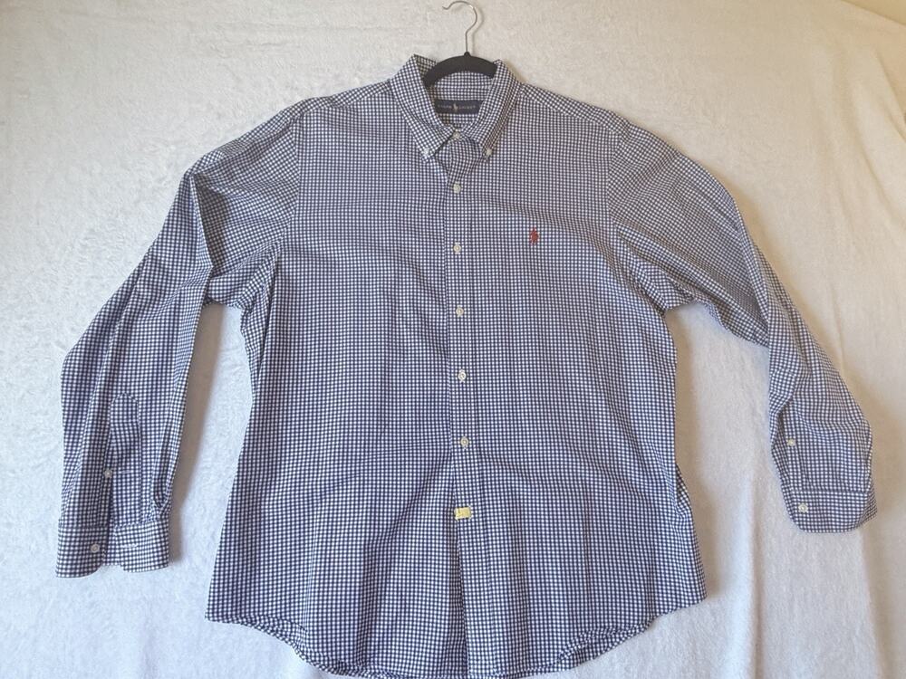 Polo Ralph Lauren Long Sleeve Men’s XL Purple White Check